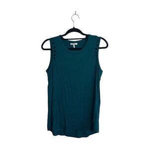 Maurices Lattice Braided Sleeve Tank Top Solid Dark Teal Summer Medium Women’s